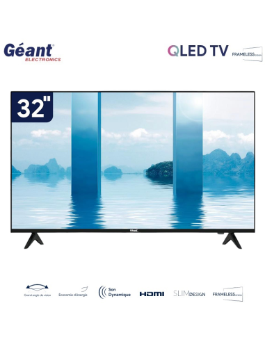 Géant Tv QLED 32’’ HD SLIM FRAMLESS -...