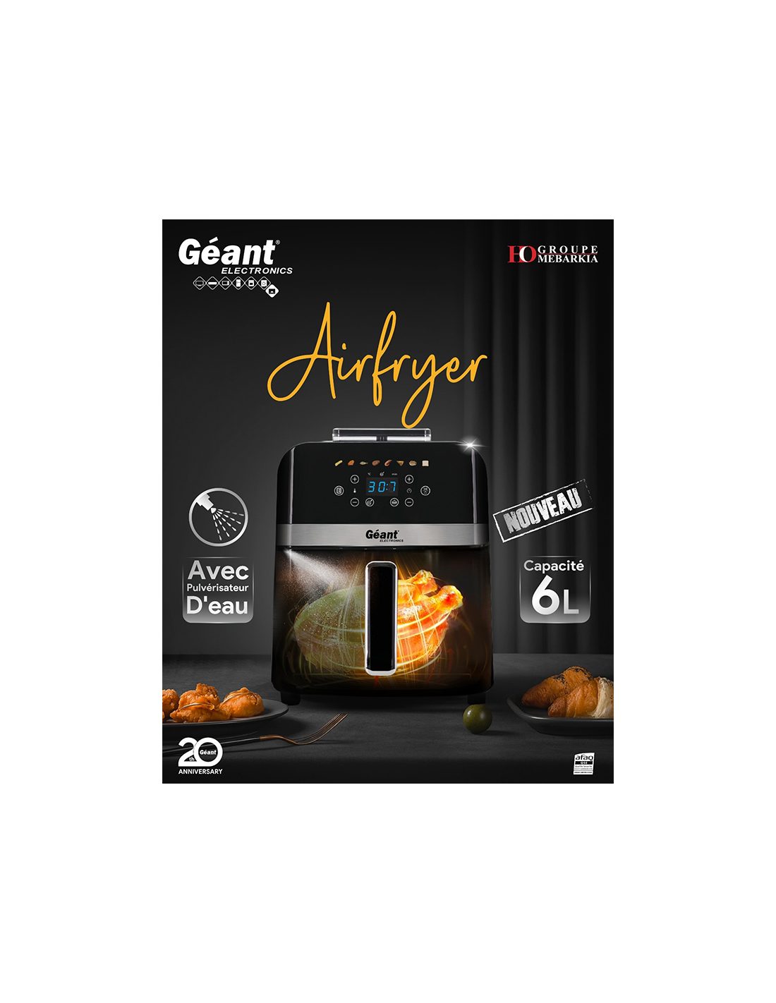 Géant Friteuse Air Fryer 6L 8... Géant Friteuse Air Fryer 6L 8...